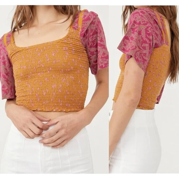 Free People Tops - Free People Marigold Smocked Crop Top